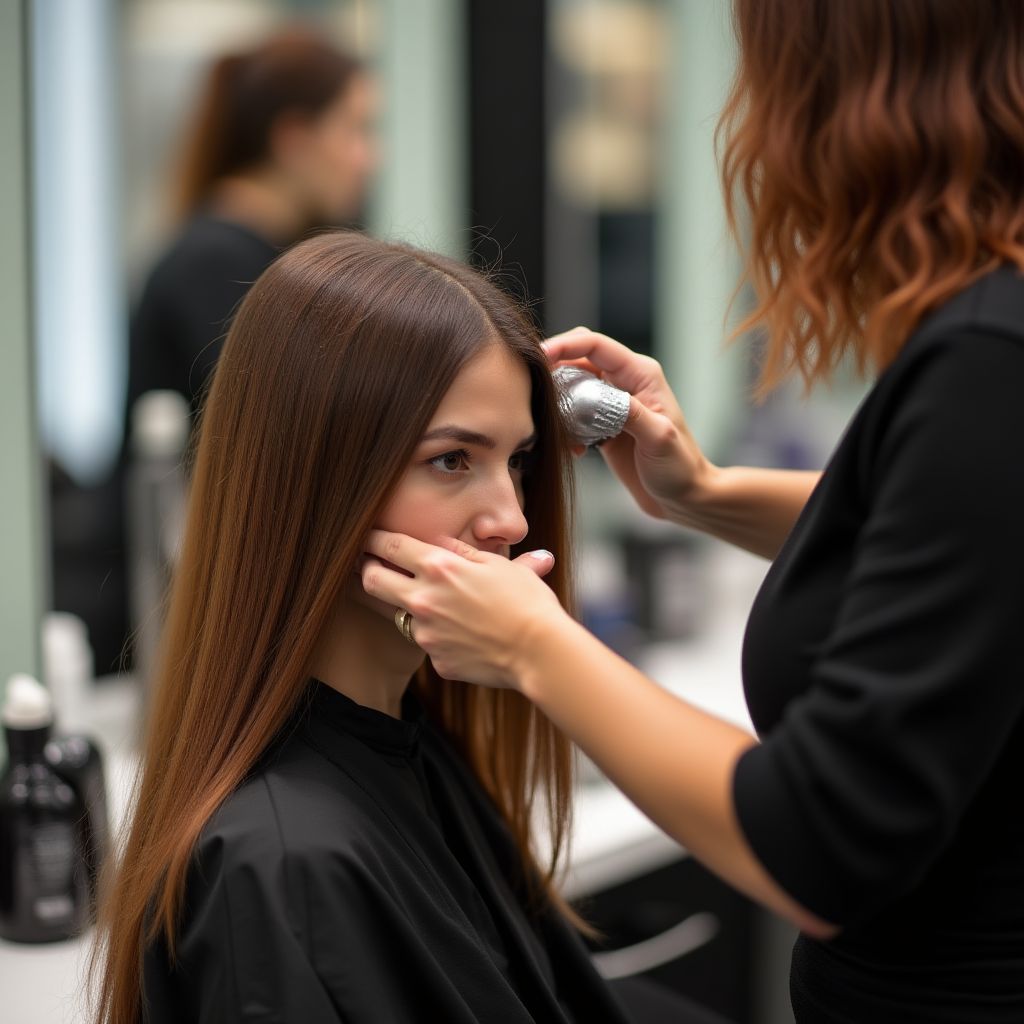 Hairstylist using VelvetAir products